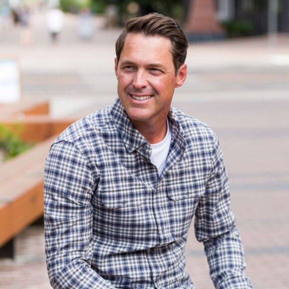 Lacoste Men’s Pebble Rock Gray Plaid Button Down Circle Shirt 20668 - Picture 1 of 10